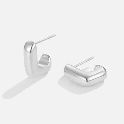 Alice Quadrat Hoop silberne Ohrringe